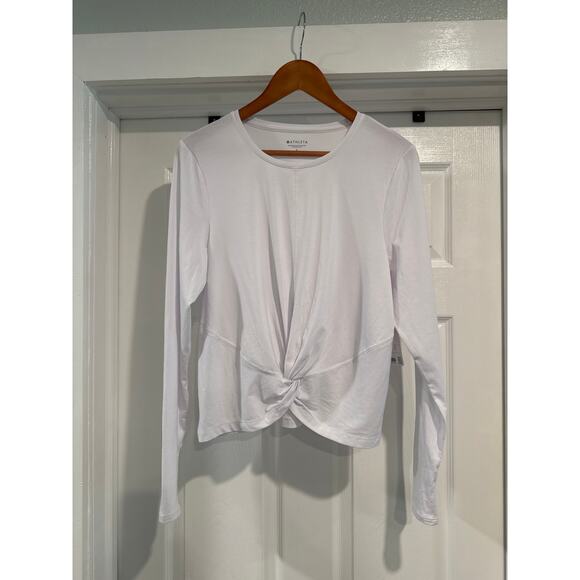 Athleta Essence Twist Tip White Women's Size L - Picture 1 of 7